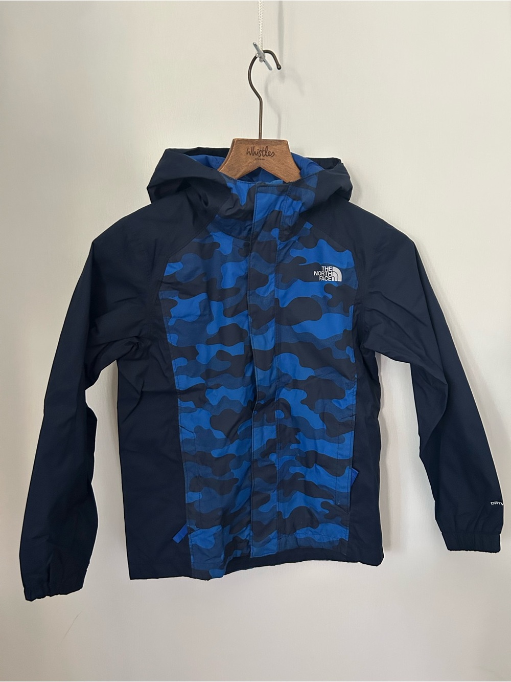 The North Face Navy and Blue Camo Hooded Rain Shell